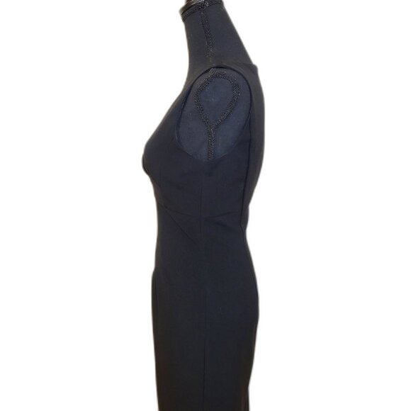 Calvin Klein Black Ruched Wrap Midi Dress - Picture 3 of 7